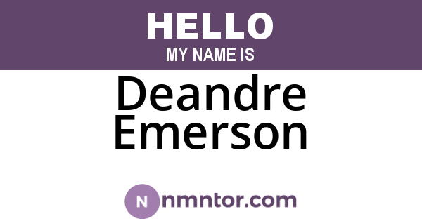 Deandre Emerson