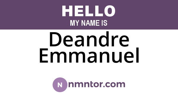 Deandre Emmanuel