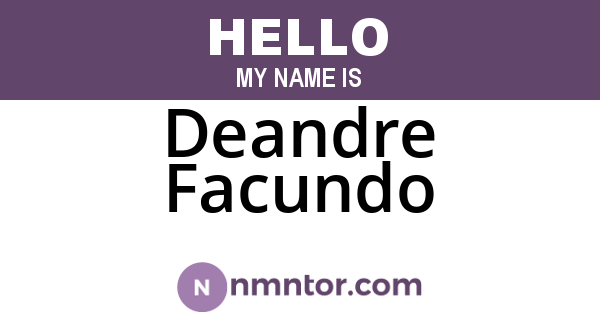Deandre Facundo