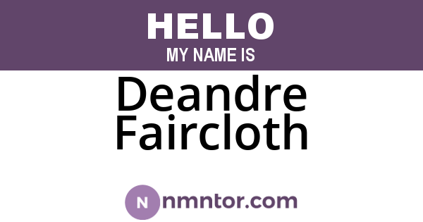 Deandre Faircloth