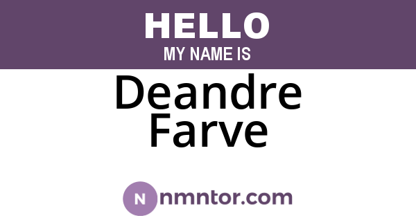 Deandre Farve