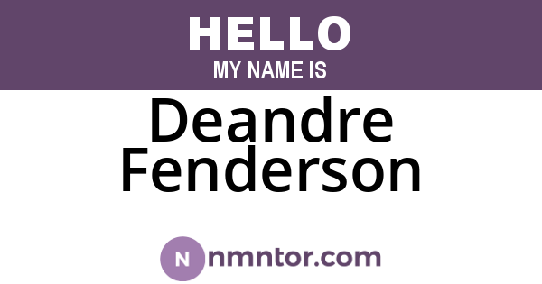 Deandre Fenderson