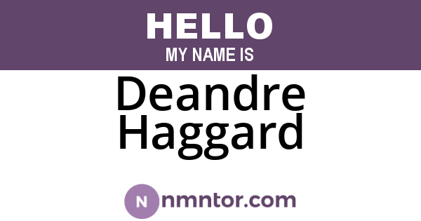 Deandre Haggard