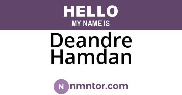 Deandre Hamdan
