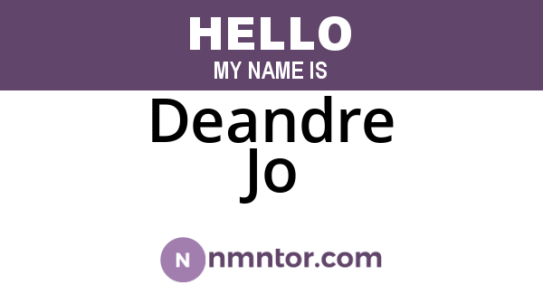 Deandre Jo