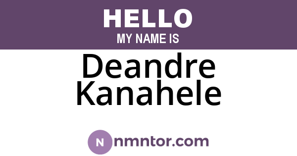 Deandre Kanahele