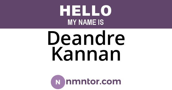 Deandre Kannan