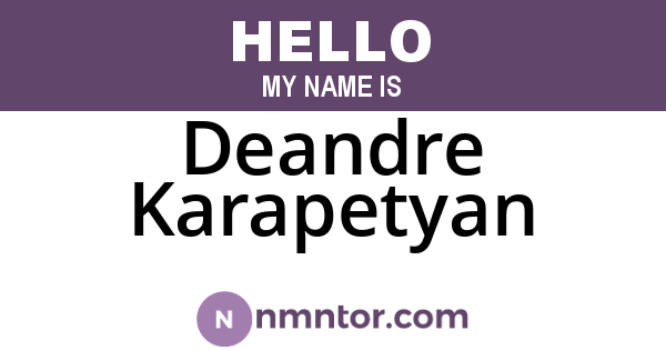Deandre Karapetyan