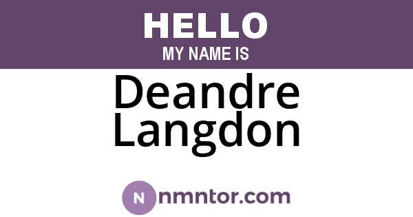 Deandre Langdon