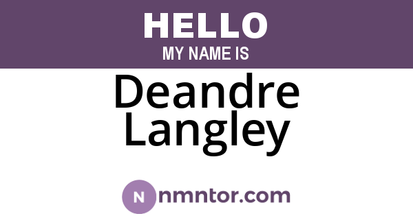 Deandre Langley