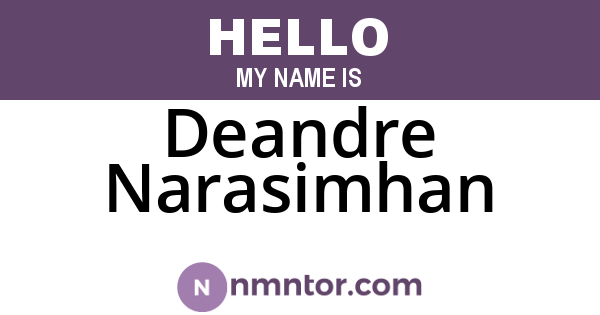 Deandre Narasimhan