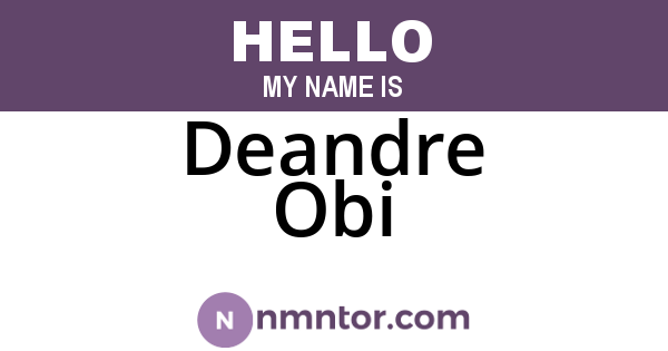 Deandre Obi