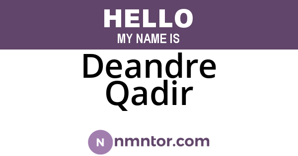 Deandre Qadir