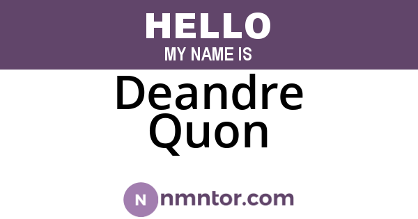 Deandre Quon