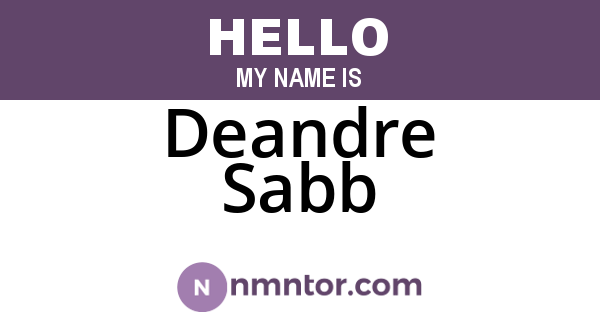 Deandre Sabb