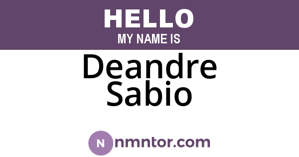 Deandre Sabio
