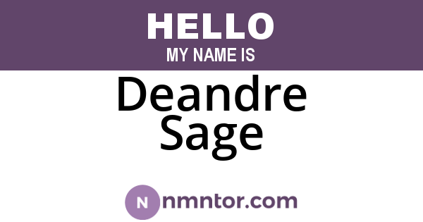 Deandre Sage