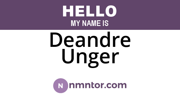 Deandre Unger