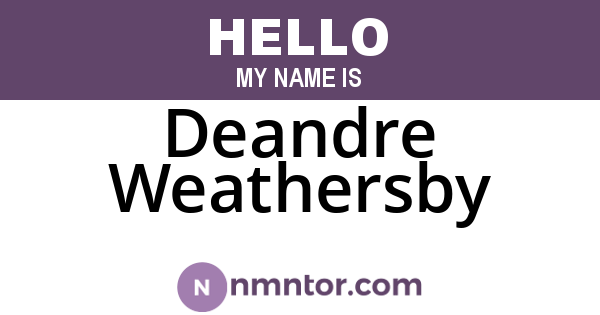 Deandre Weathersby