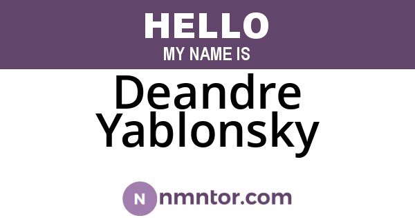 Deandre Yablonsky