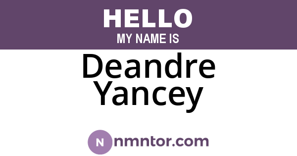 Deandre Yancey