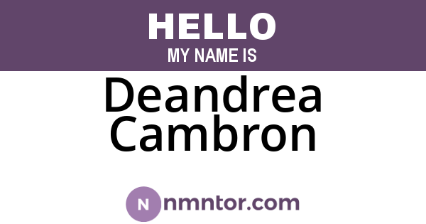 Deandrea Cambron