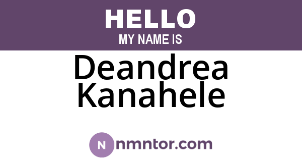 Deandrea Kanahele