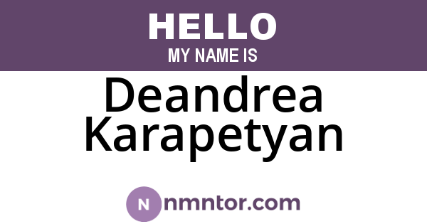 Deandrea Karapetyan