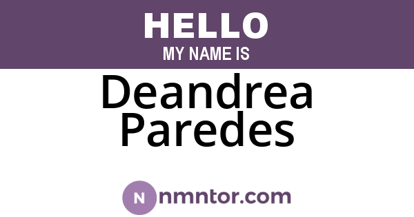Deandrea Paredes