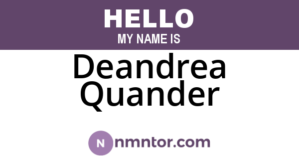 Deandrea Quander