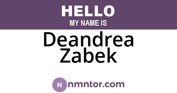 Deandrea Zabek