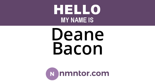 Deane Bacon