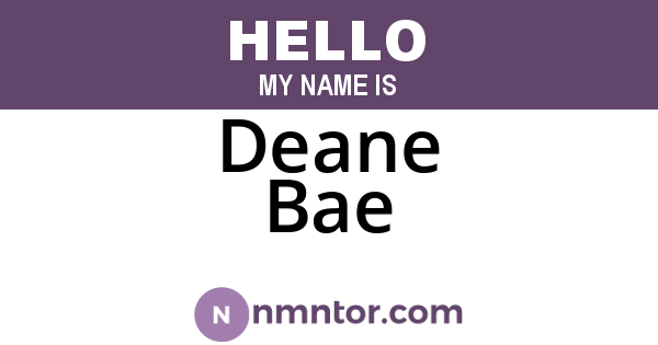 Deane Bae