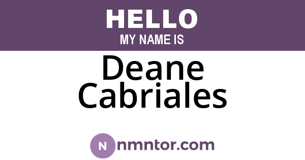 Deane Cabriales