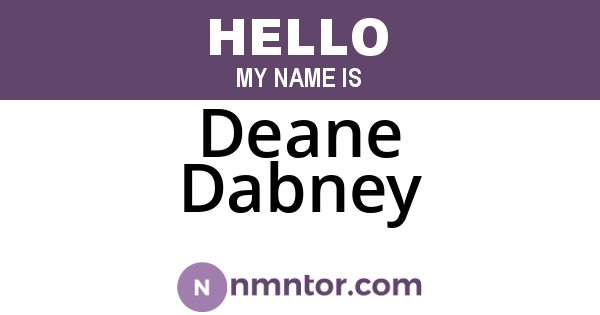 Deane Dabney