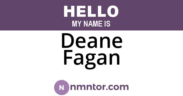 Deane Fagan