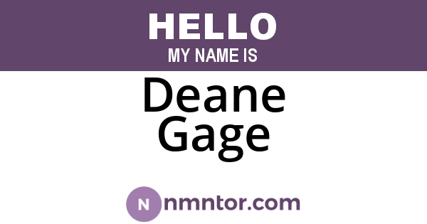 Deane Gage