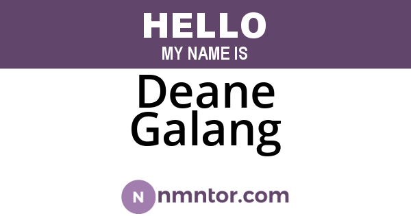 Deane Galang