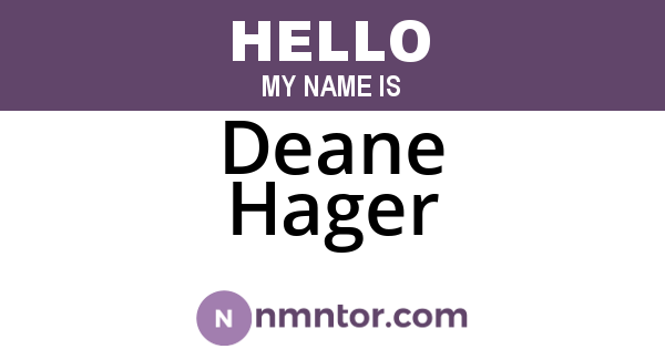 Deane Hager