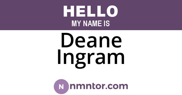 Deane Ingram