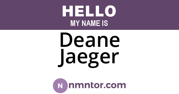 Deane Jaeger
