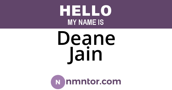 Deane Jain