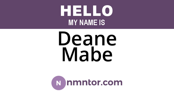 Deane Mabe