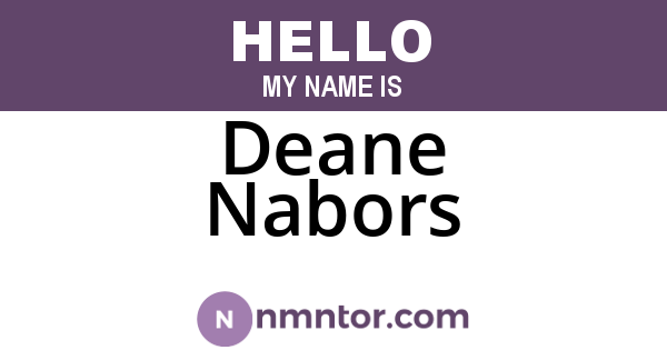 Deane Nabors
