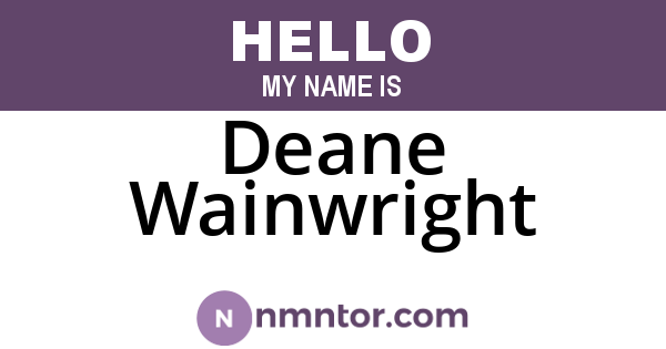 Deane Wainwright