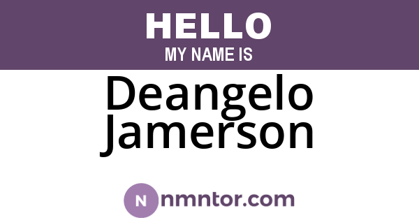 Deangelo Jamerson
