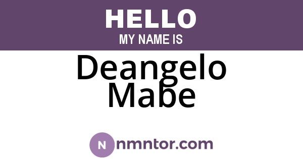 Deangelo Mabe
