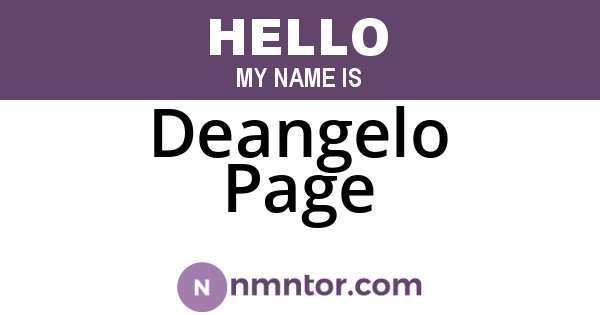 Deangelo Page