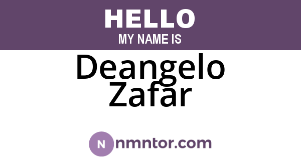 Deangelo Zafar
