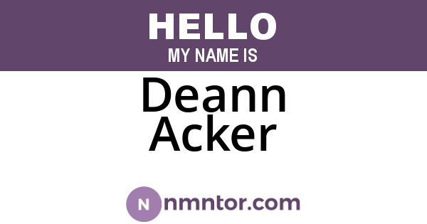 Deann Acker